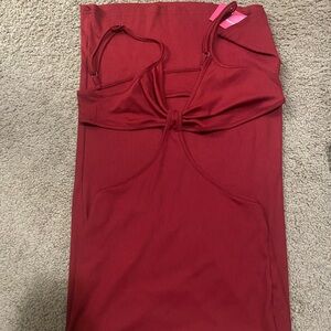 Maroon maxi bodycon cut out dress
